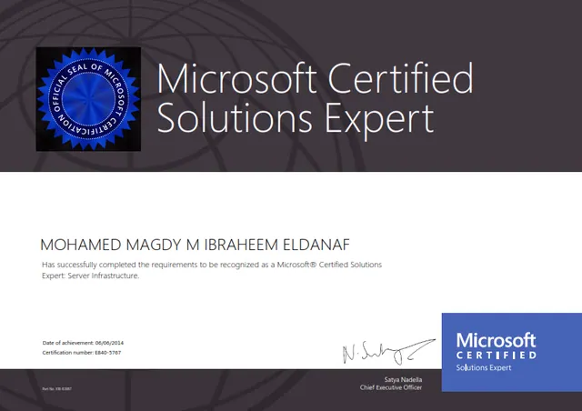 MCSE: Server Infrastructure certificate