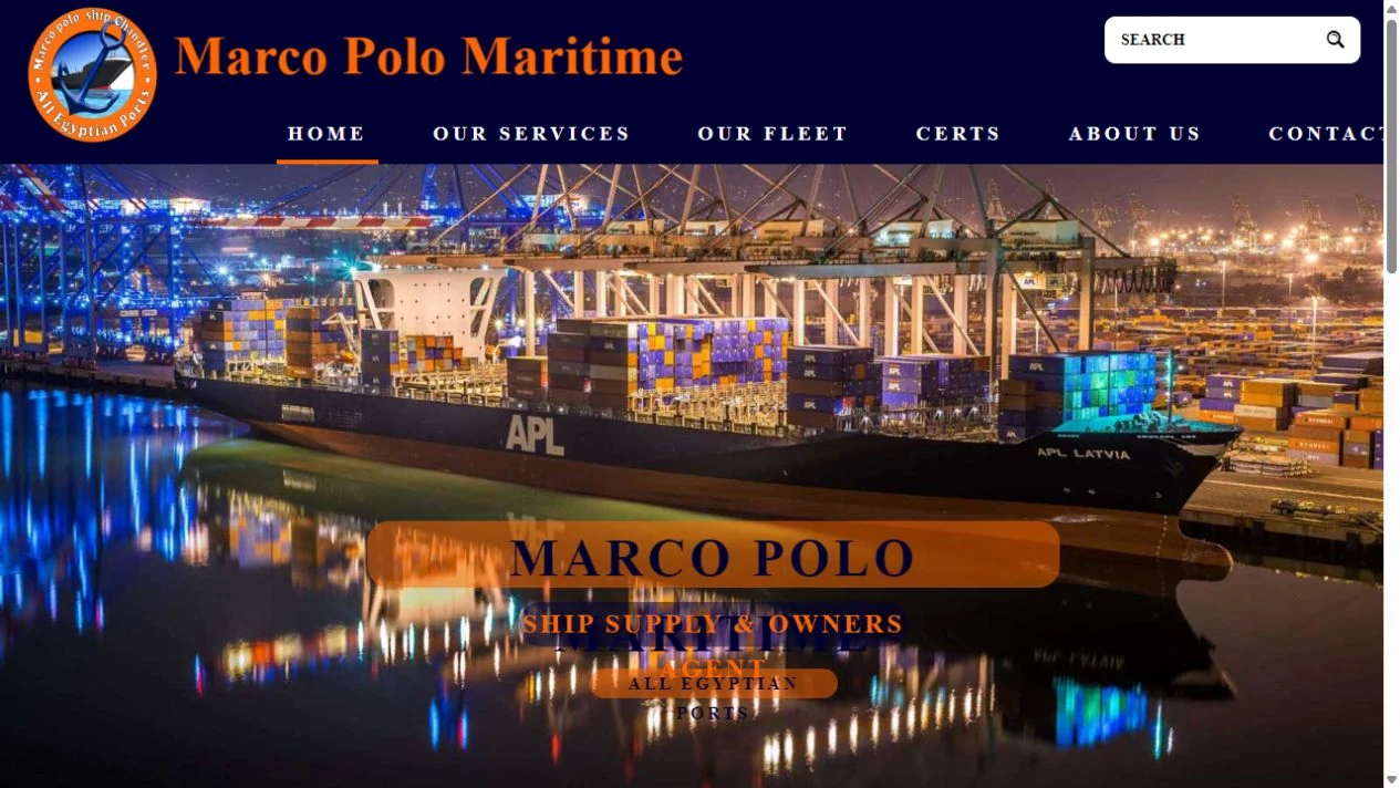 Marco Polo Maritime homepage screenshot